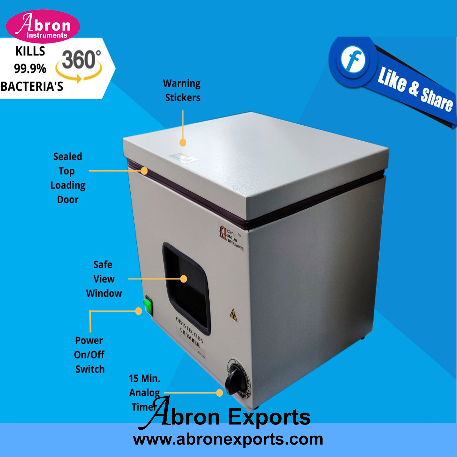 Sterlization Box electric SS Chamber stainless steel with removable tray Surgical Medical Abron ABM-3326BX 